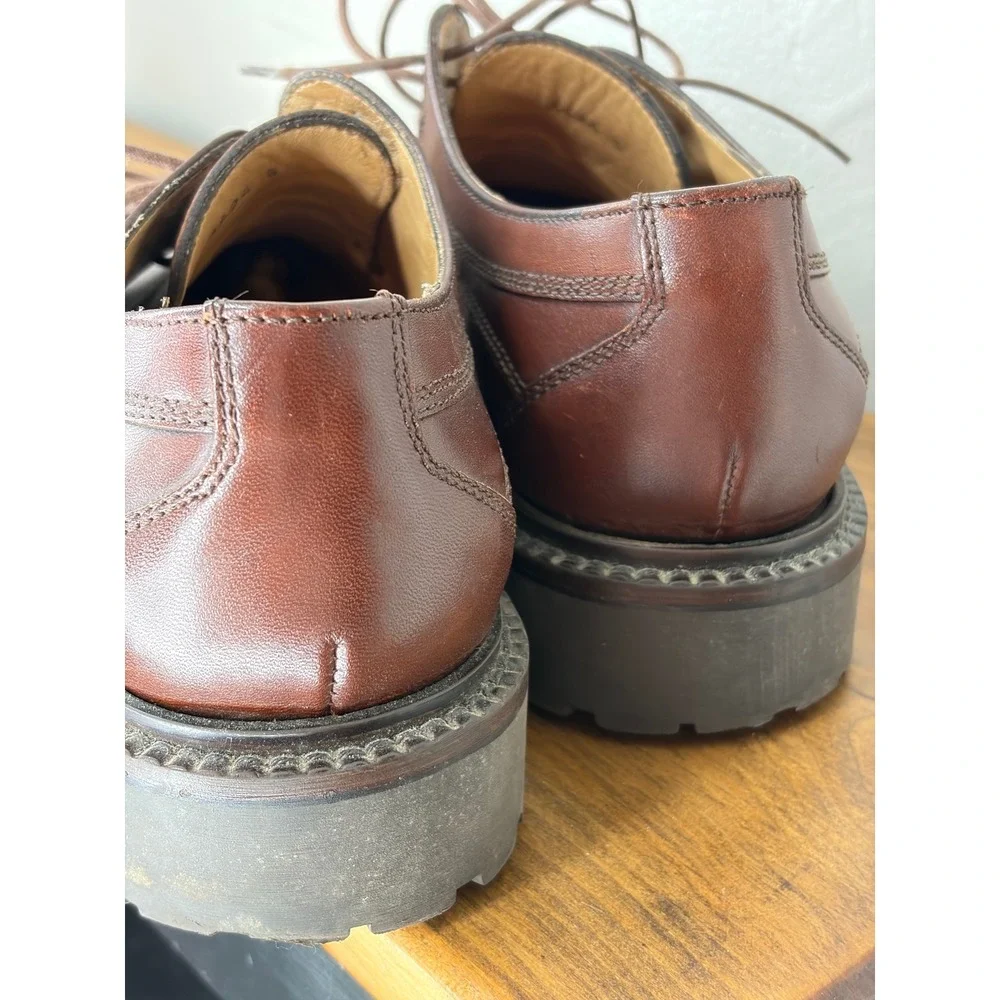 Bostonian Classic Waterproof Mens 8 M Brown Leather Lug Sole Oxfords Italy 22812
